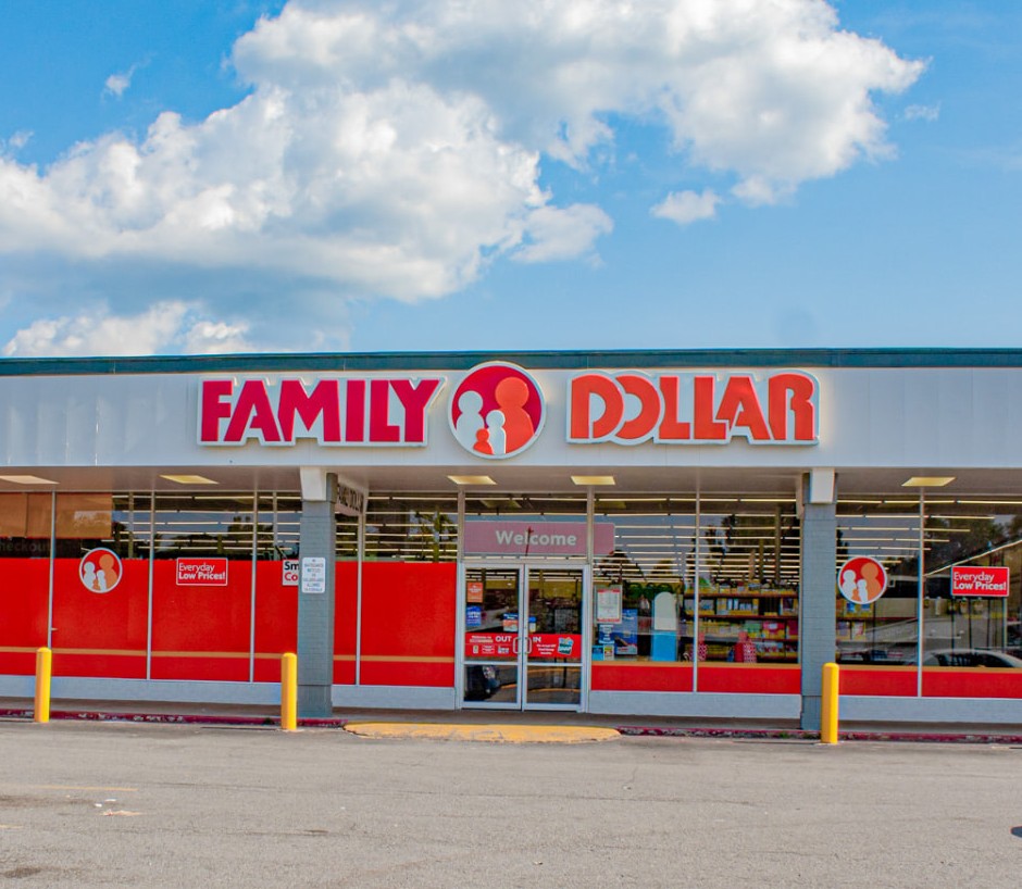 Family Dollar storefront signage at Jefferson Square